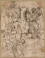 K I 039
<br/>
Studies van musicerende engelen
<br/>
<em>Fenzoni, Ferraù (1561/62-1645)</em>